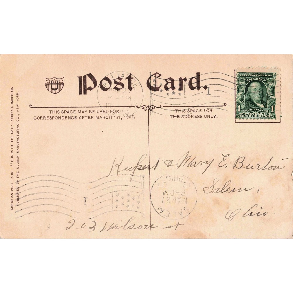 Vtg 1905 Bernhardt Wall Postcard Haying-Time 3 P.M. Ullman Mfg Co #1769 Farm - Picture 2 of 2